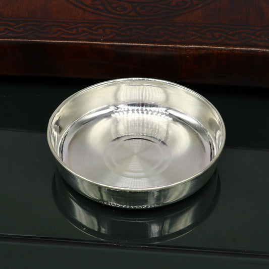 999 fine silver handmade solid plate/ tray, best gifting baby set for baby food, silver utensils, silver articles, puja utensils sv117 - TRIBAL ORNAMENTS