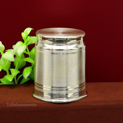 999 fine silver handmade vessel, water/milk Glass tumbler, silver flask, baby kids silver utensils stay healthy water milk cup sv228 - TRIBAL ORNAMENTS