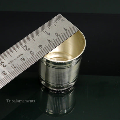 999 fine silver handmade vessel, water/milk Glass tumbler, silver flask, baby kids silver utensils stay healthy water milk cup sv228 - TRIBAL ORNAMENTS