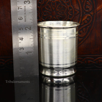 999 fine silver handmade vessel, water/milk Glass tumbler, silver flask, baby kids silver utensils stay healthy water milk cup sv228 - TRIBAL ORNAMENTS