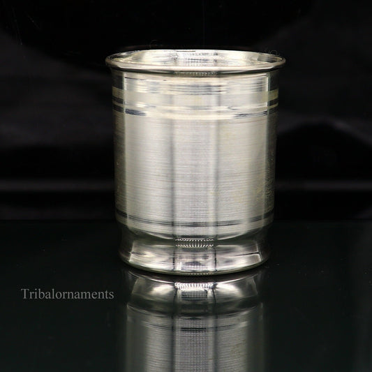 999 fine silver handmade vessel, water/milk Glass tumbler, silver flask, baby kids silver utensils stay healthy water milk cup sv228 - TRIBAL ORNAMENTS