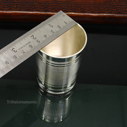 999 fine silver handmade vessels, water/milk Glass tumbler, silver flask, baby kids silver utensils stay healthy water milk glass sv227 - TRIBAL ORNAMENTS