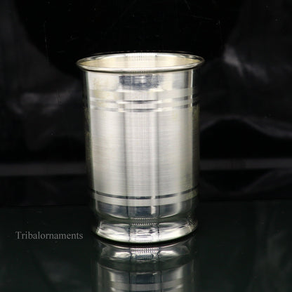 999 fine silver handmade vessels, water/milk Glass tumbler, silver flask, baby kids silver utensils stay healthy water milk glass sv227 - TRIBAL ORNAMENTS