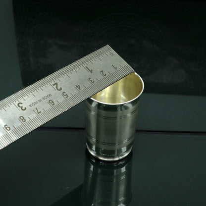 Handmade 999 fine silver water and milk tumbler, baby silver cup, spoon, and flask by Tribal Ornaments for health and hygiene.