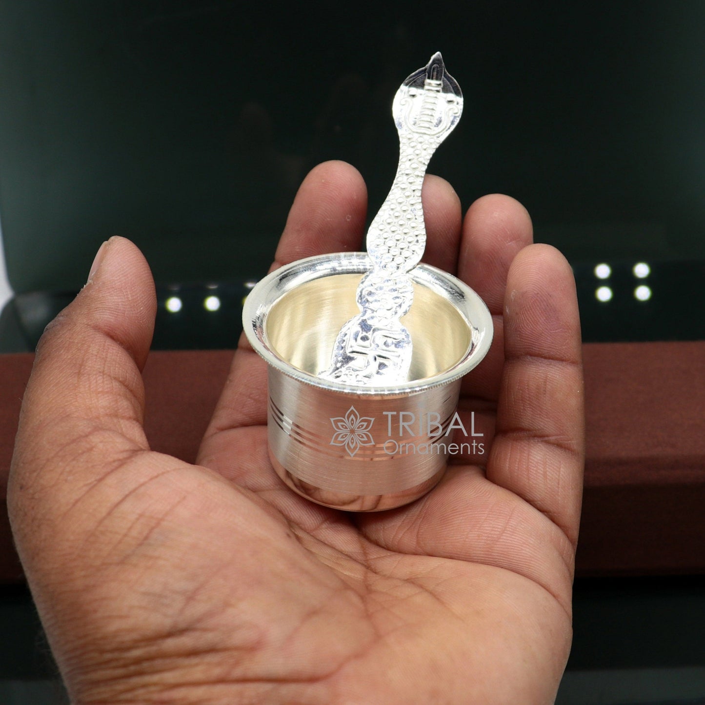 999  fine silver Panchamrit bowl or baby kids milk serving bowl, pure silver utensils, home and temple puja accessories india su1038 - TRIBAL ORNAMENTS