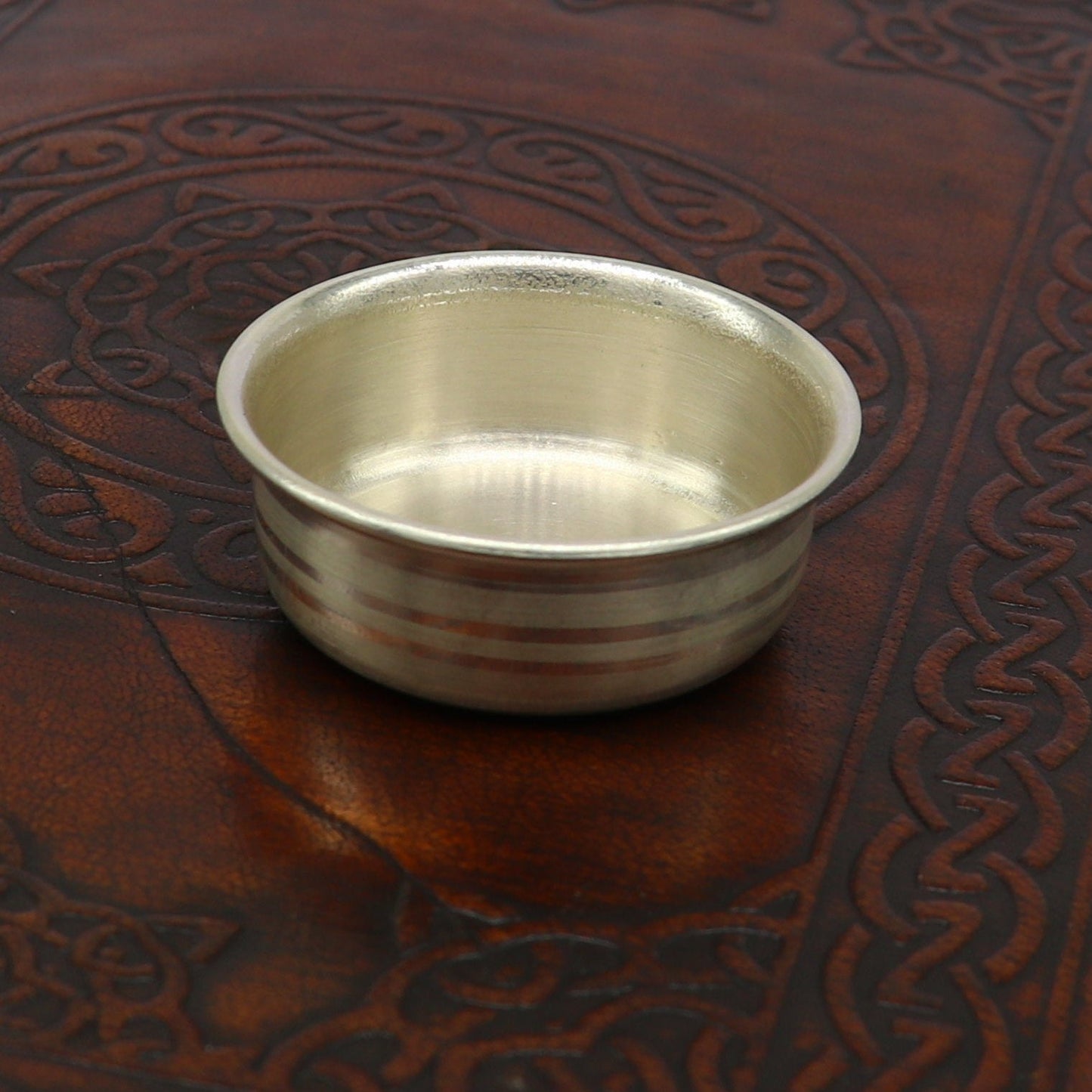 999 fine solid silver handmade small bowl for baby or temple puja, pure silver vessels, silver utensils, temple accessories india sv103 - TRIBAL ORNAMENTS