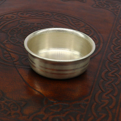 999 fine solid silver handmade small bowl for baby or temple puja, pure silver vessels, silver utensils, temple accessories india sv103 - TRIBAL ORNAMENTS