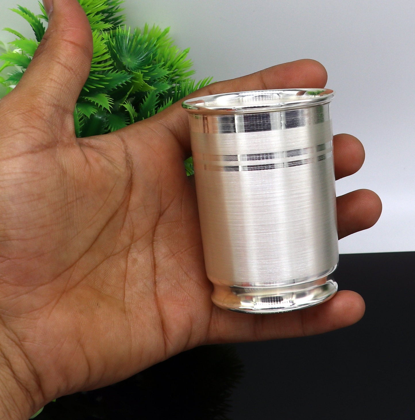 999 fine solid silver handmade water glass or milk tumbler, best baby set, excellent baby gifting utensils, silver healthy article sv122 - TRIBAL ORNAMENTS