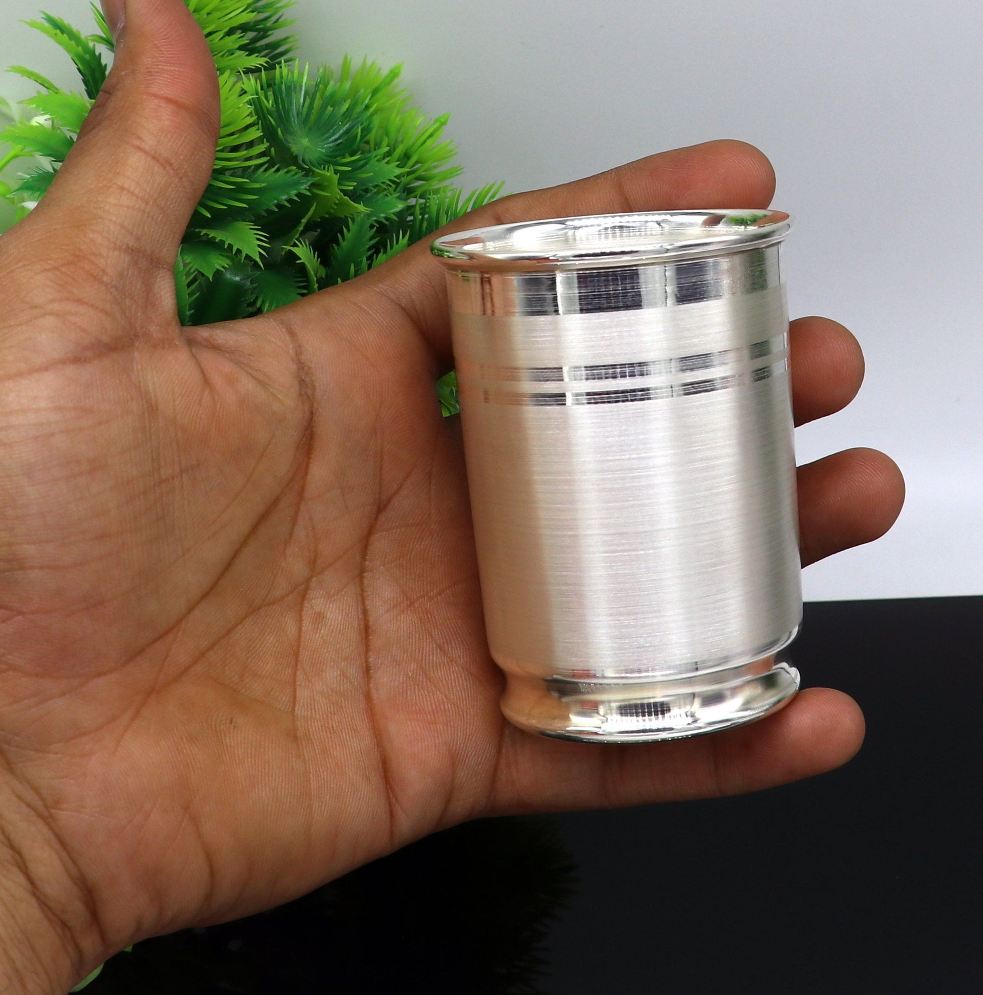 999 fine solid silver handmade water glass or milk tumbler, best baby set, excellent baby gifting utensils, silver healthy article sv122 - TRIBAL ORNAMENTS