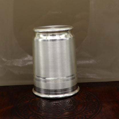 999 fine solid silver handmade water glass or milk tumbler, best baby set, excellent baby gifting utensils, silver healthy article sv122 - TRIBAL ORNAMENTS