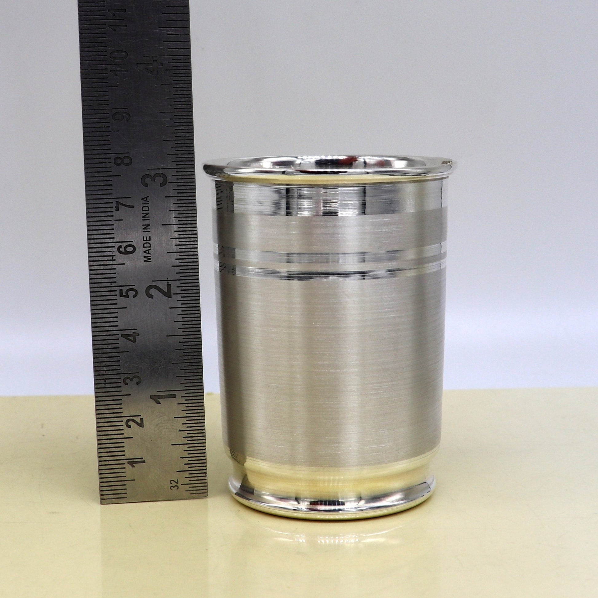 999 fine solid silver handmade water glass or milk tumbler, best baby set, excellent baby gifting utensils, silver healthy article sv122 - TRIBAL ORNAMENTS