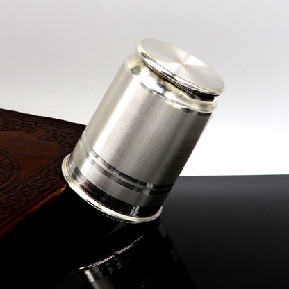 999 fine solid silver handmade water glass or milk tumbler, best baby set, excellent baby gifting utensils, silver healthy article sv122 - TRIBAL ORNAMENTS