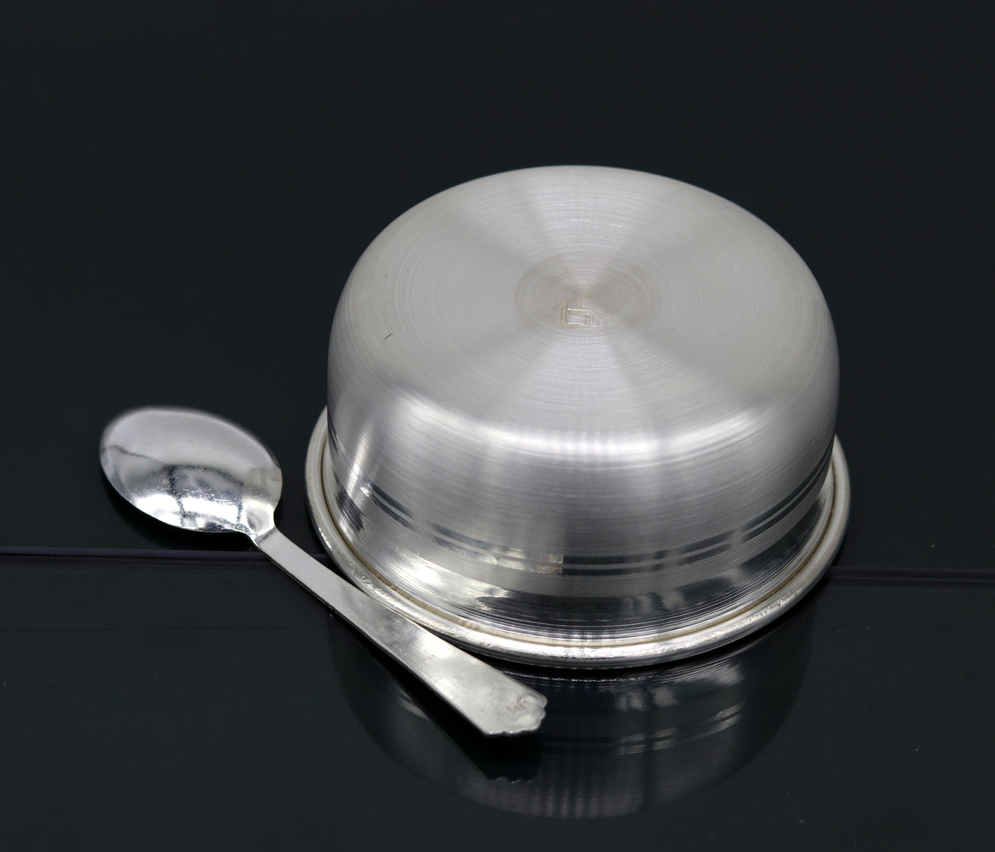 999 pure fine silver handmade silver bowl and spoon set, silver utensils silver art, tray stay baby/kids healthy, silver vessels sv76 - TRIBAL ORNAMENTS