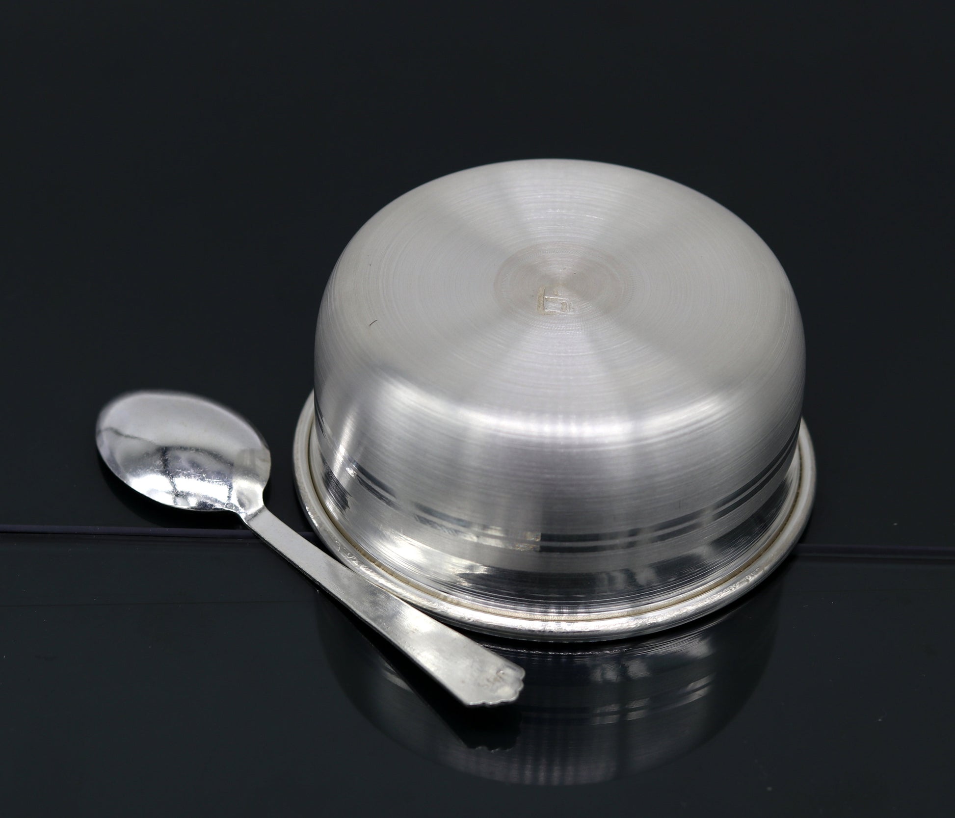 999 pure fine silver handmade silver bowl and spoon set, silver utensils silver art, tray stay baby/kids healthy, silver vessels sv76 - TRIBAL ORNAMENTS