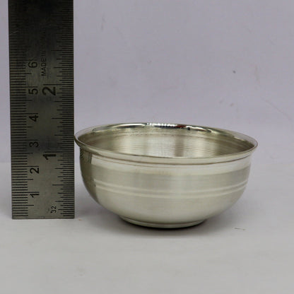 999 pure fine silver handmade utensils, silver article, silver vessel, silver accessories, silver puja art, silver baby bowl set sv106 - TRIBAL ORNAMENTS