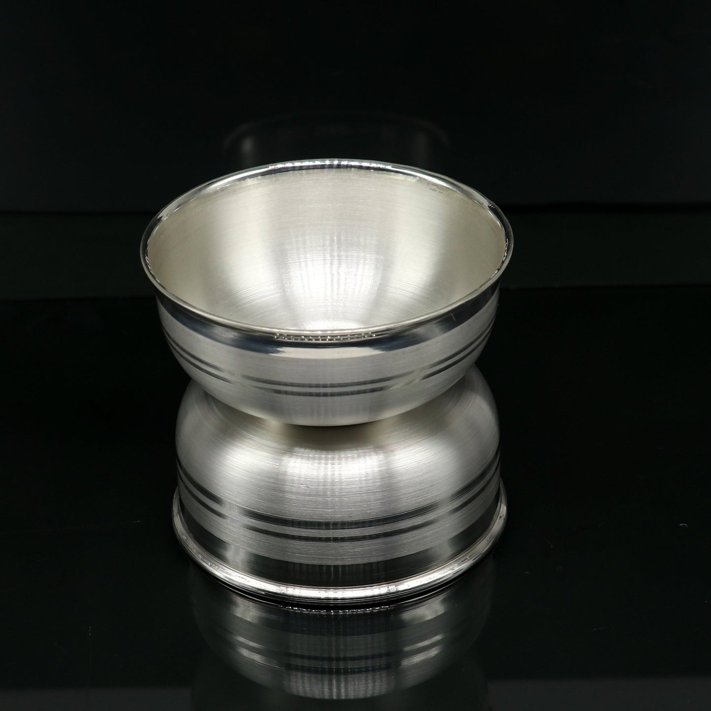 999 pure silver handmade combo of two different design bowl, silver vessel, silver baby utensils, silver puja article, puja utensils sv108 - TRIBAL ORNAMENTS