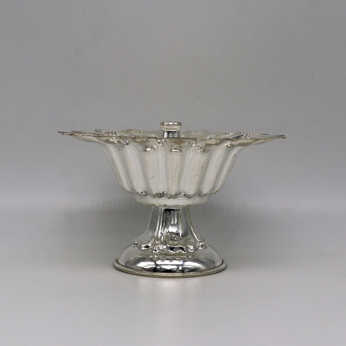 999 pure silver handmade elegant oil lamp, silver home temple utensils, silver diya, deepak, silver vessels, silver art decorative art su172 - TRIBAL ORNAMENTS