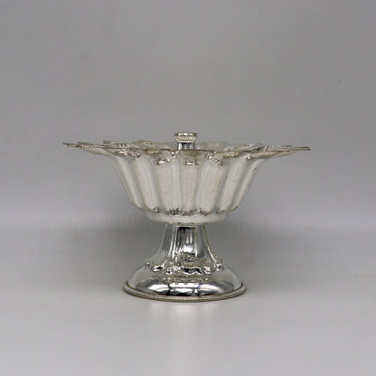 999 pure silver handmade elegant oil lamp, silver home temple utensils, silver diya, deepak, silver vessels, silver art decorative art su172 - TRIBAL ORNAMENTS