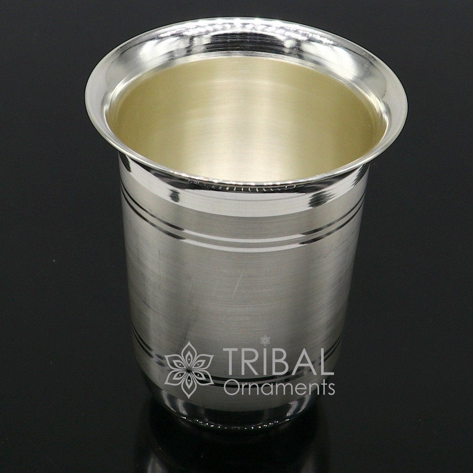 999 pure silver handmade water milk glass tumbler, all sizes silver tumbler, silver baby food dining flask, silver utensils gift sv273 - TRIBAL ORNAMENTS