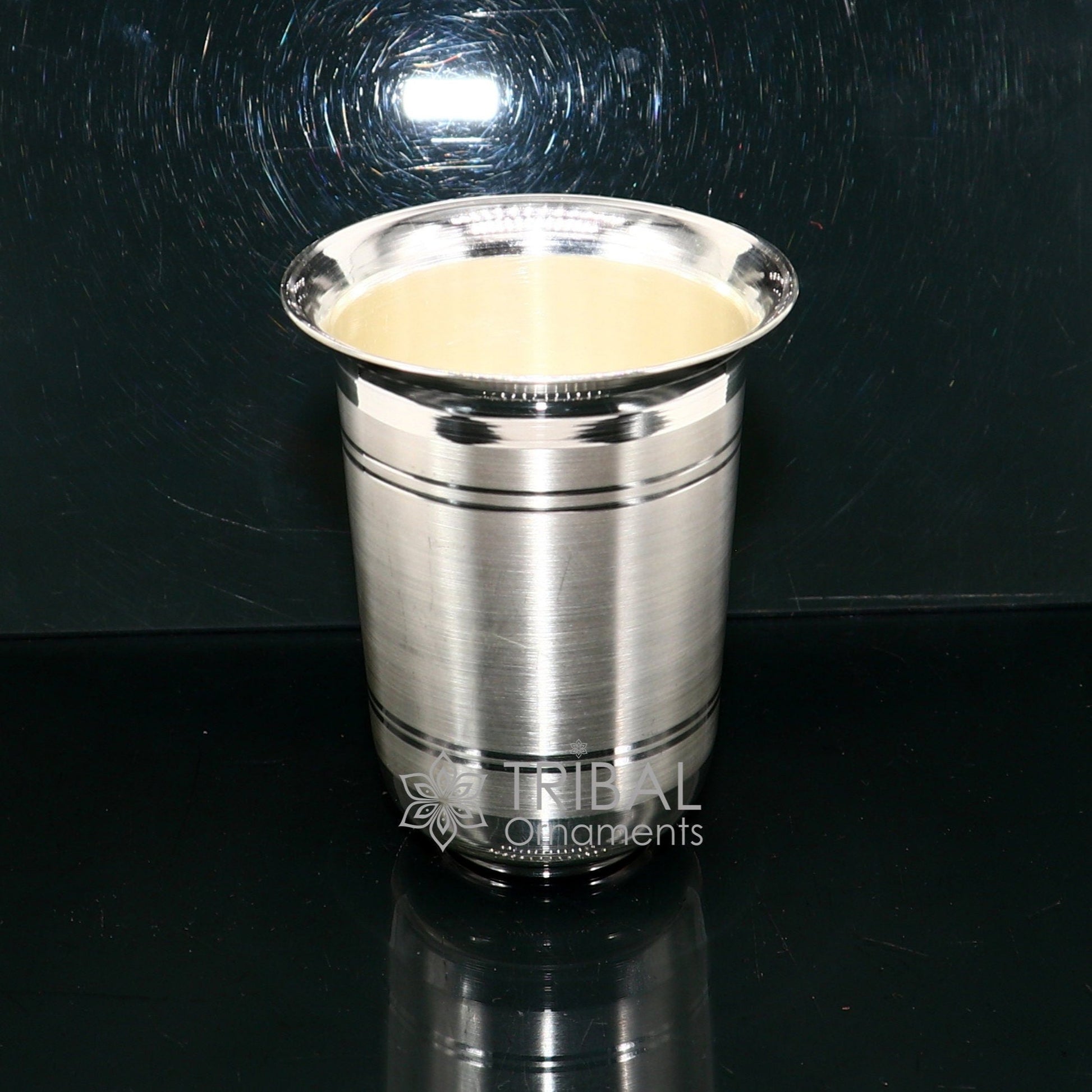 999 pure silver handmade water milk glass tumbler, all sizes silver tumbler, silver baby food dining flask, silver utensils gift sv273 - TRIBAL ORNAMENTS