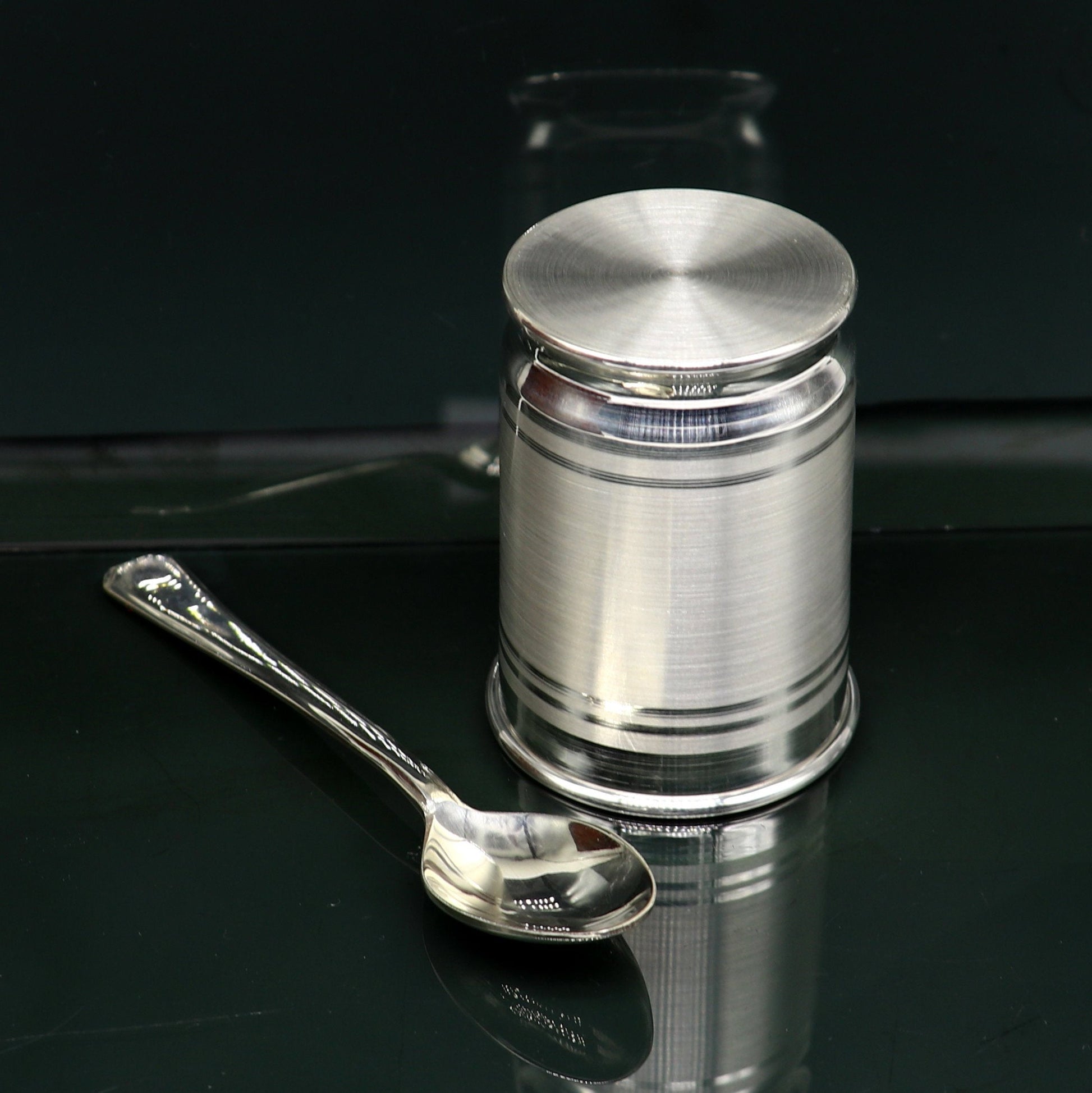 999 pure silver Water/milk tumbler, silver vessel, silver baby set utensils, silver puja article, puja gifting utensils from india sv111 - TRIBAL ORNAMENTS