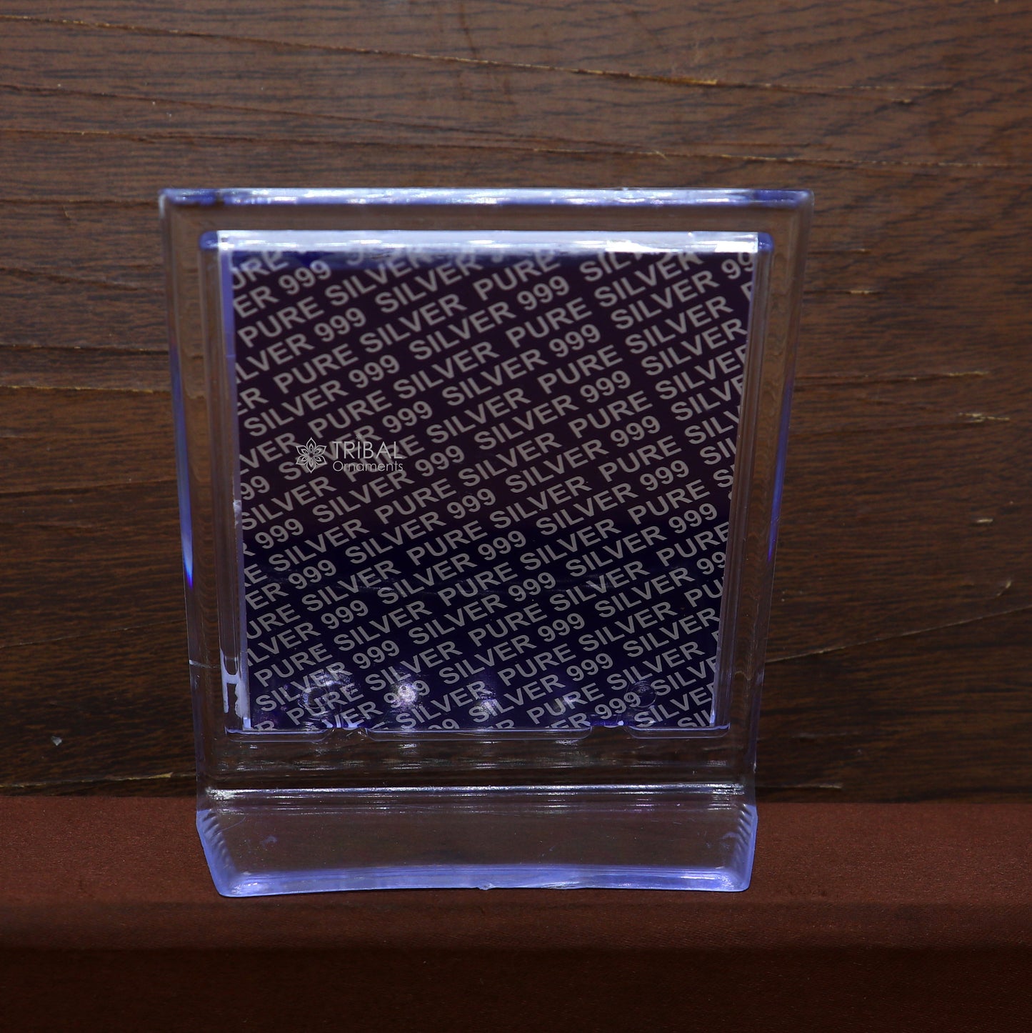 999 pure sterling silver handmade idol Radha Krishna plate covered in plastic frame figurine, silver god frame art766 - TRIBAL ORNAMENTS