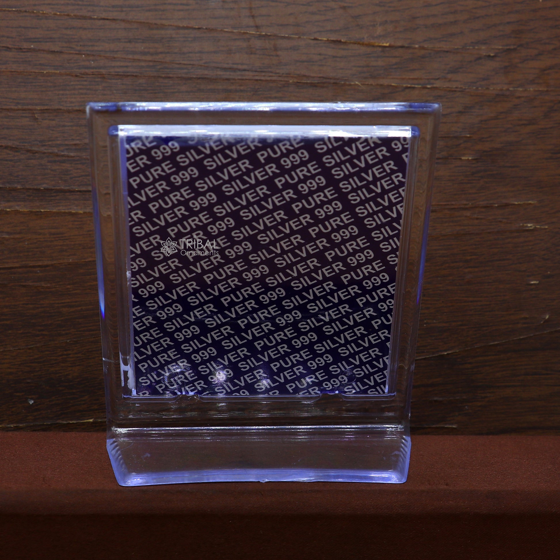 999 pure sterling silver handmade idol Radha Krishna plate covered in plastic frame figurine, silver god frame art766 - TRIBAL ORNAMENTS