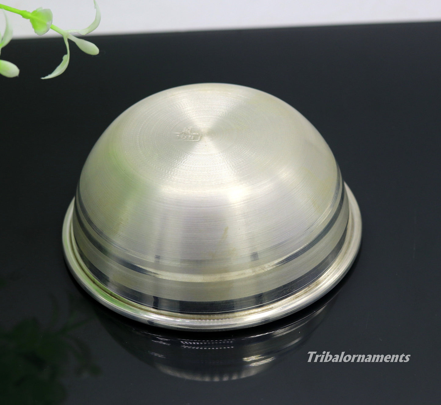 999 pure sterling silver handmade silver bowl and spoon set, silver has antibacterial properties, keep stay healthy, silver vessels sv21 - TRIBAL ORNAMENTS