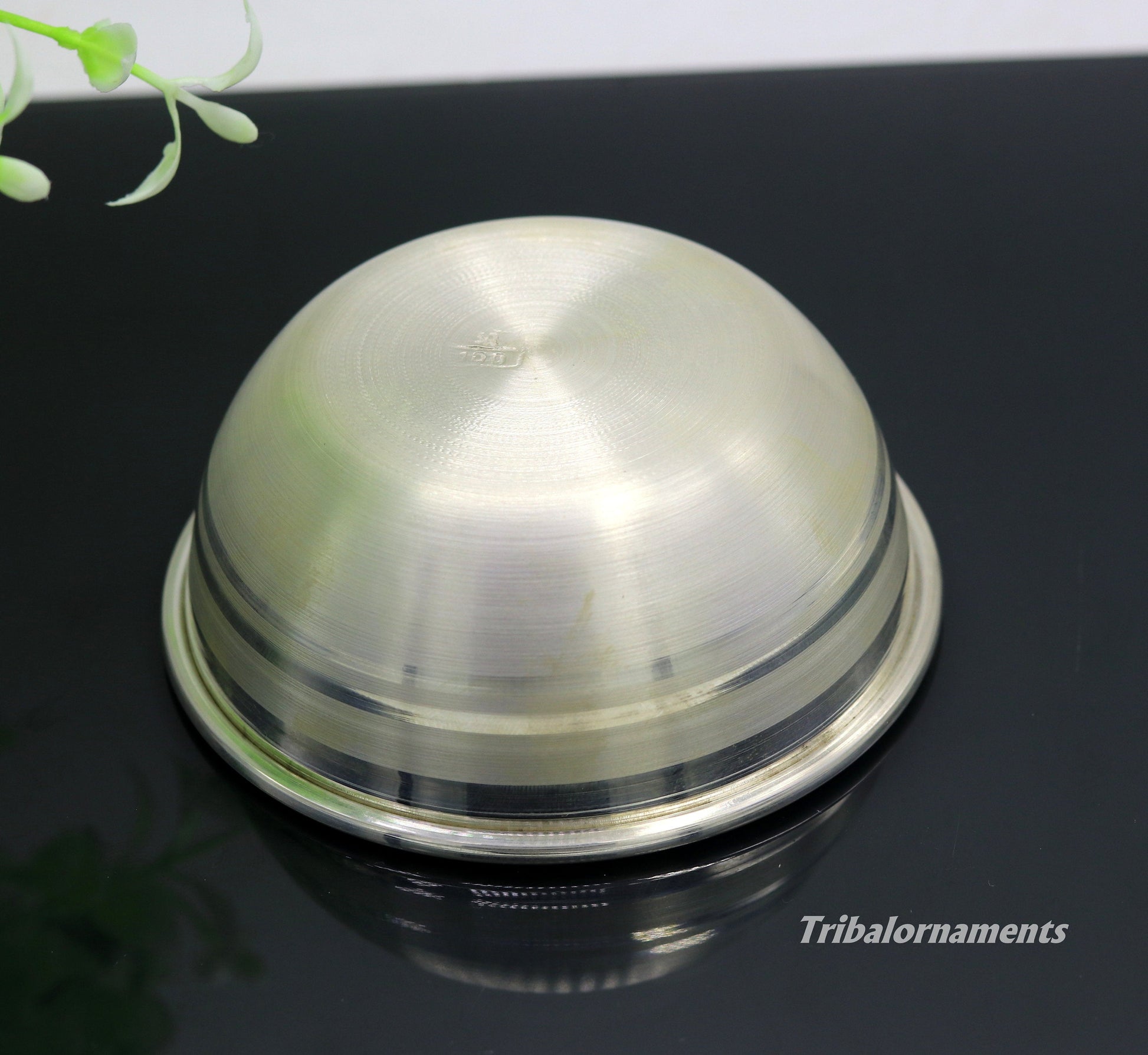 999 pure sterling silver handmade silver bowl and spoon set, silver has antibacterial properties, keep stay healthy, silver vessels sv21 - TRIBAL ORNAMENTS