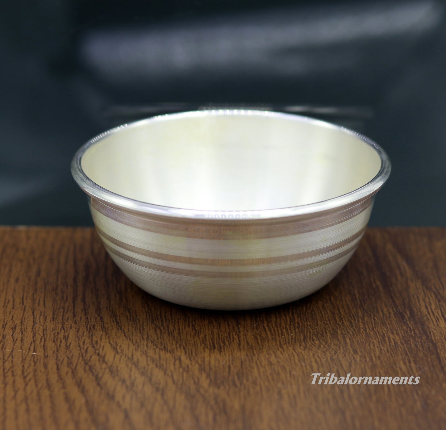 999 pure sterling silver handmade silver bowl and spoon set, silver has antibacterial properties, keep stay healthy, silver vessels sv21 - TRIBAL ORNAMENTS