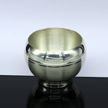 999 pure sterling silver handmade silver puja utensils bowl, silver vessel silver has antibacterial properties, stay healthy family sv95 - TRIBAL ORNAMENTS