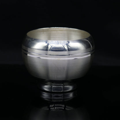 999 pure sterling silver handmade silver puja utensils bowl, silver vessel silver has antibacterial properties, stay healthy family sv95 - TRIBAL ORNAMENTS