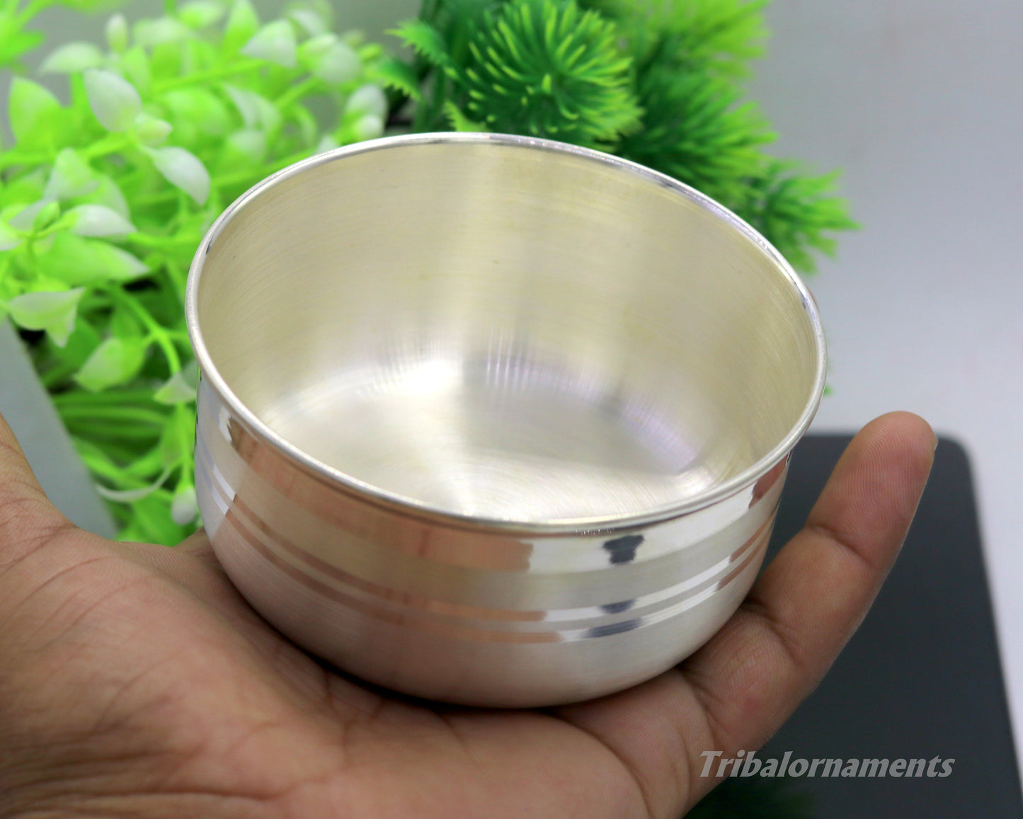 999 pure sterling silver handmade solid silver bowl and spoon, silver has antibacterial properties, keep stay healthy, silver vessels sv22 - TRIBAL ORNAMENTS