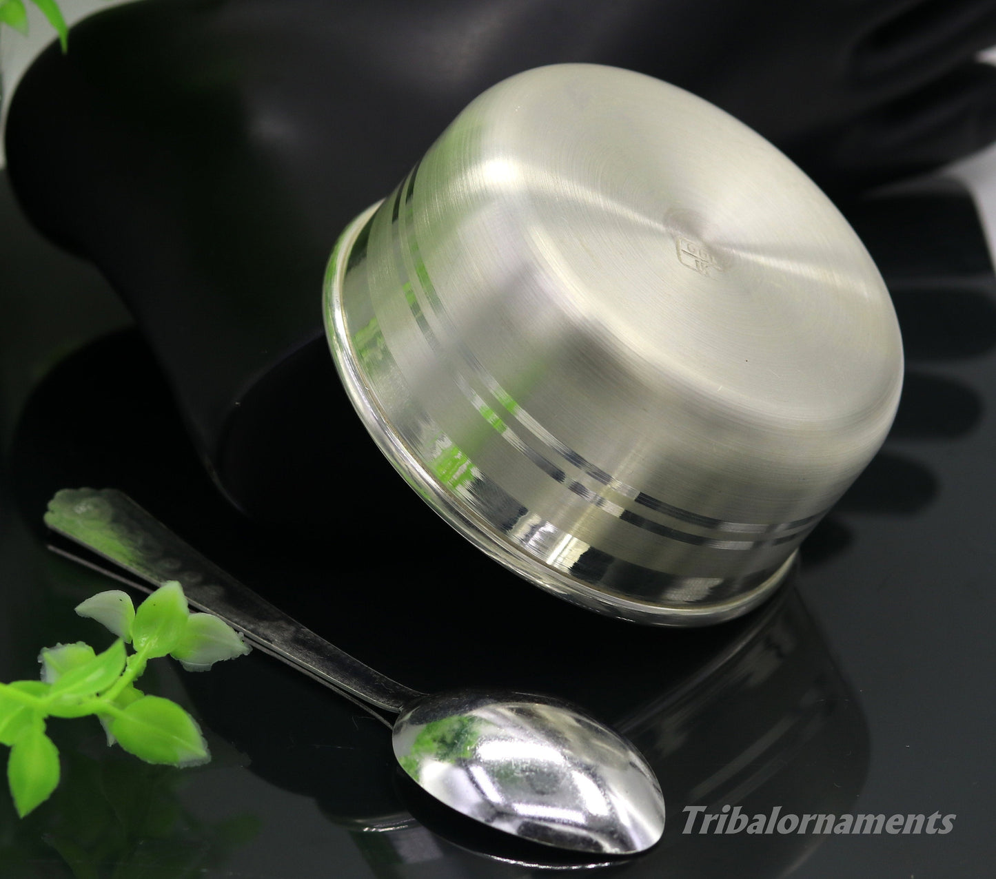 999 pure sterling silver handmade solid silver bowl and spoon, silver has antibacterial properties, keep stay healthy, silver vessels sv22 - TRIBAL ORNAMENTS