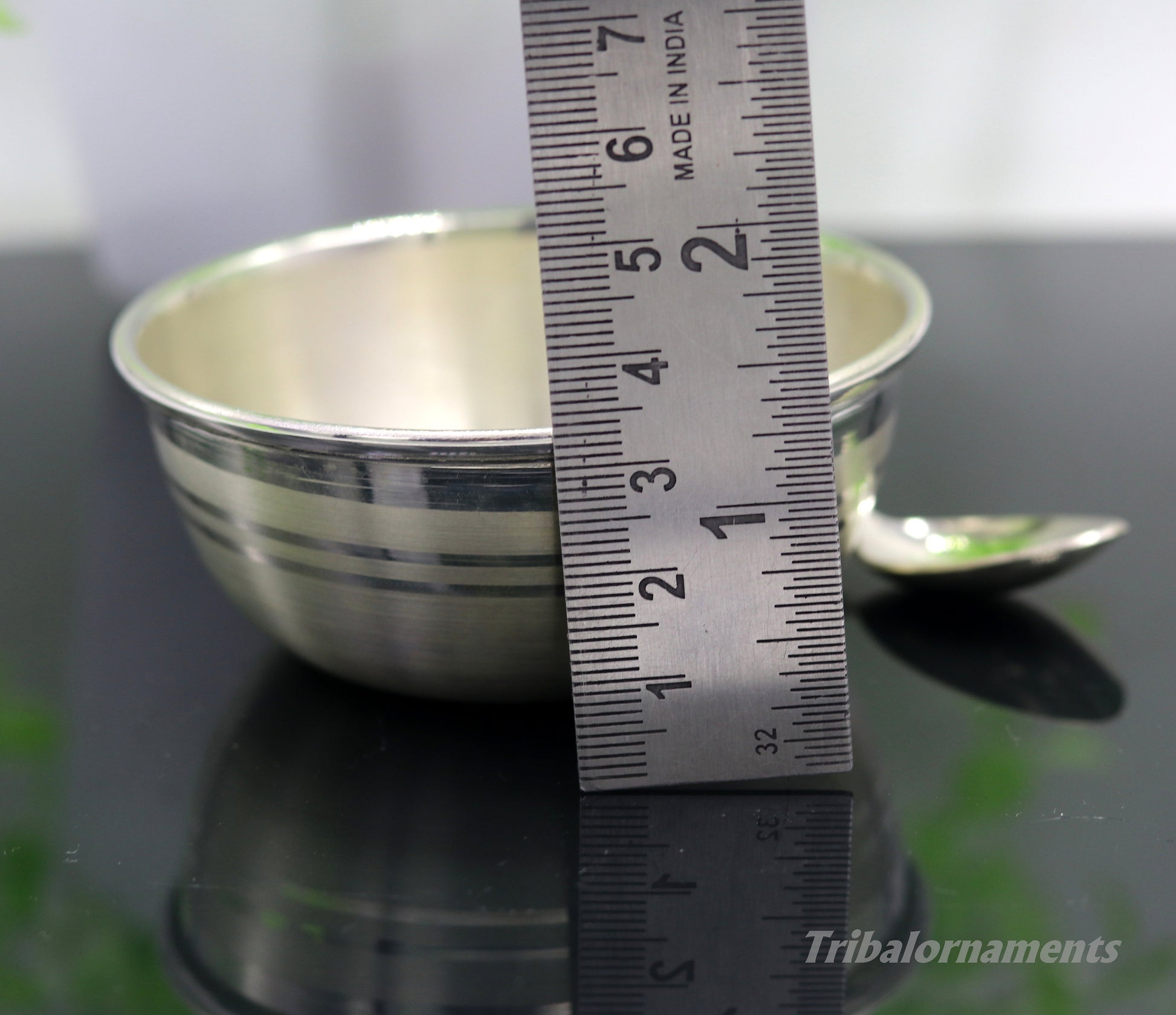 999 pure sterling silver handmade solid silver bowl and spoon, silver has antibacterial properties, keep stay healthy, silver vessels sv24 - TRIBAL ORNAMENTS