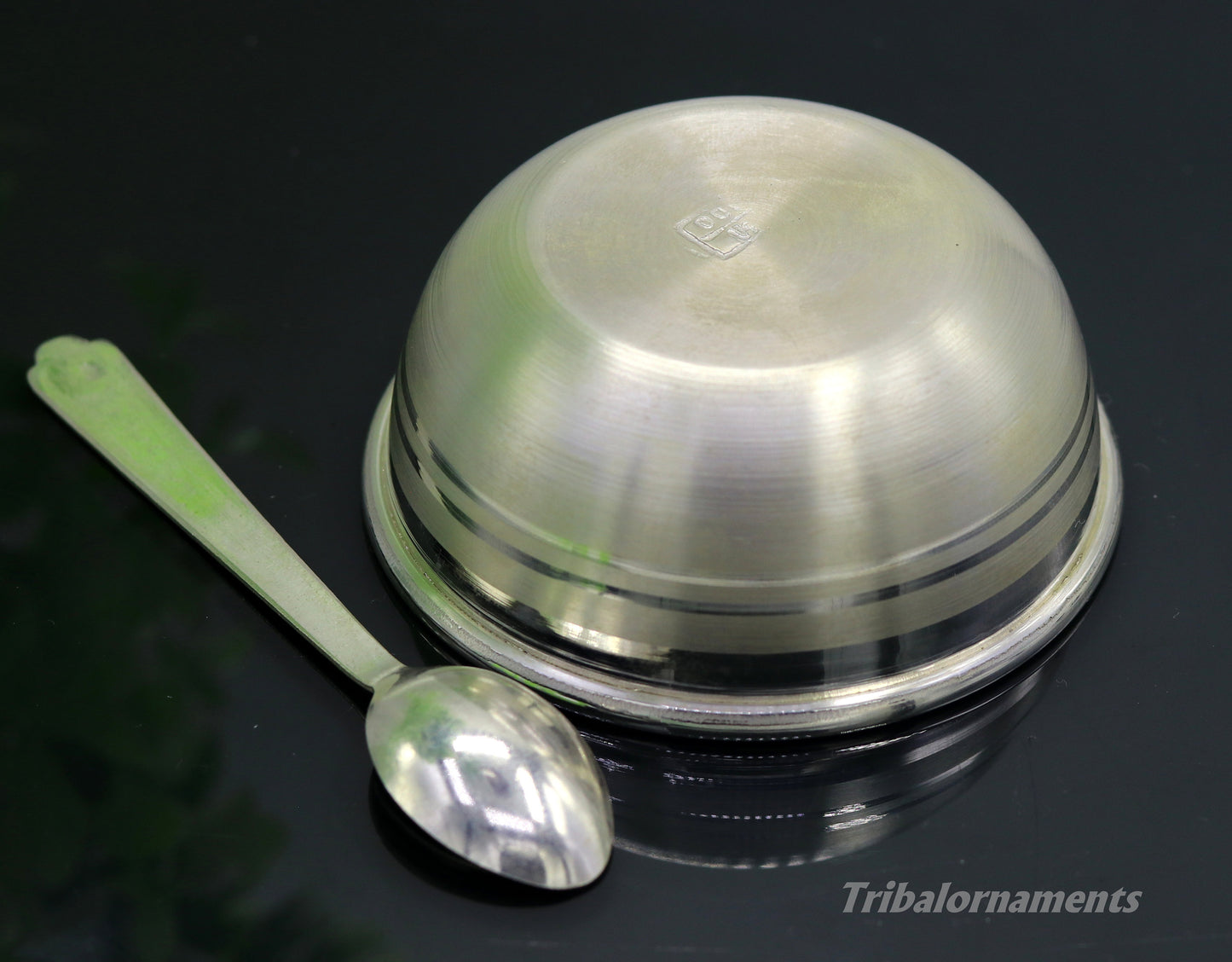 999 pure sterling silver handmade solid silver bowl and spoon, silver has antibacterial properties, keep stay healthy, silver vessels sv24 - TRIBAL ORNAMENTS