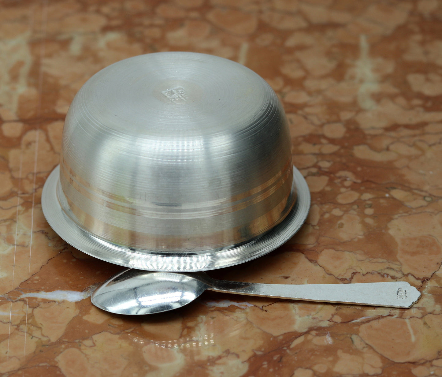 999 pure sterling silver handmade solid silver bowl and spoon, silver has antibacterial properties, keep stay healthy, silver vessels sv63 - TRIBAL ORNAMENTS