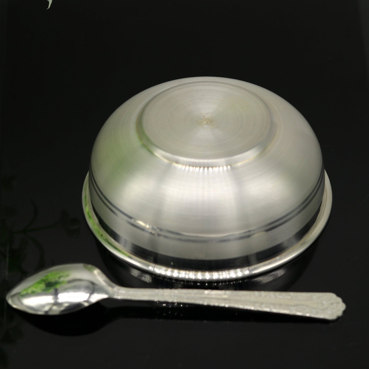 999 pure sterling silver handmade solid silver bowl and spoon, silver has antibacterial properties, keep stay healthy, silver vessels sv65 - TRIBAL ORNAMENTS