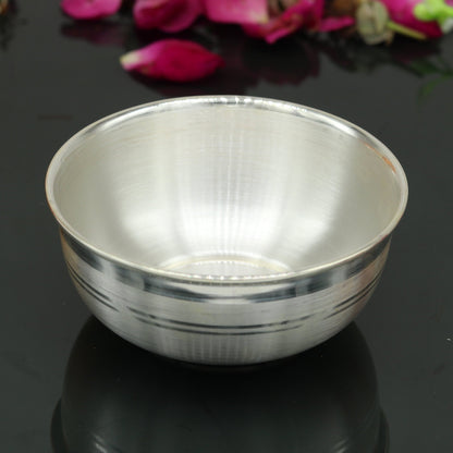 999 pure sterling silver handmade solid silver bowl kitchen utensils, vessels, silver has antibacterial properties, keep stay healthy sv53 - TRIBAL ORNAMENTS