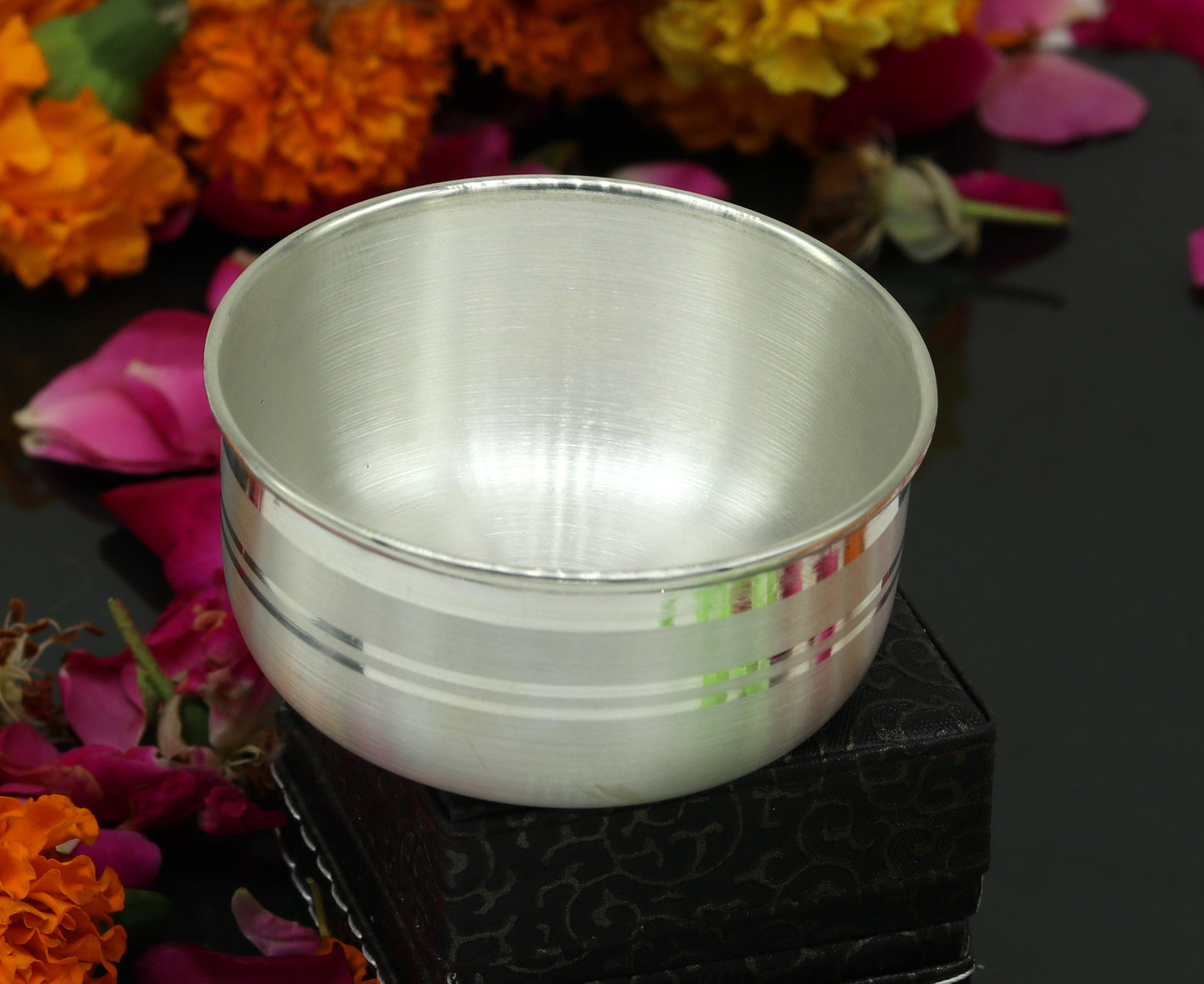 999 pure sterling silver handmade solid silver bowl kitchen utensils, vessels, silver has antibacterial properties, keep stay healthy sv55 - TRIBAL ORNAMENTS