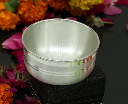 999 pure sterling silver handmade solid silver bowl kitchen utensils, vessels, silver has antibacterial properties, keep stay healthy sv55 - TRIBAL ORNAMENTS