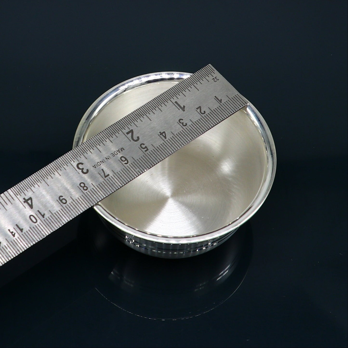 999 pure sterling silver handmade solid silver bowl & spoon, healthy serving bowl, silver vessel, baby serving food utensils baby set sv191 - TRIBAL ORNAMENTS