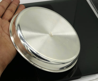 999 pure sterling silver handmade solid silver plate or tray, silver has antibacterial properties, stay healthy, silver gifting vessels sv62 - TRIBAL ORNAMENTS