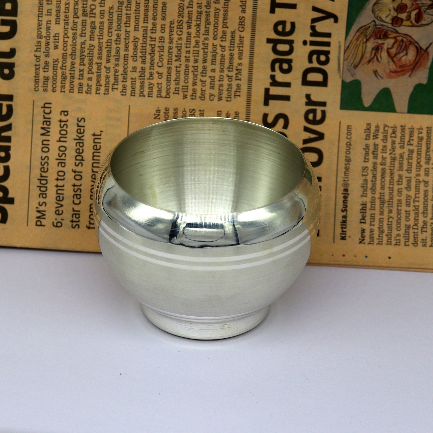 999 pure sterling silver handmade solid silver utensils bowl, puja silver vessel, silver has antibacterial properties, healthy family sv96 - TRIBAL ORNAMENTS