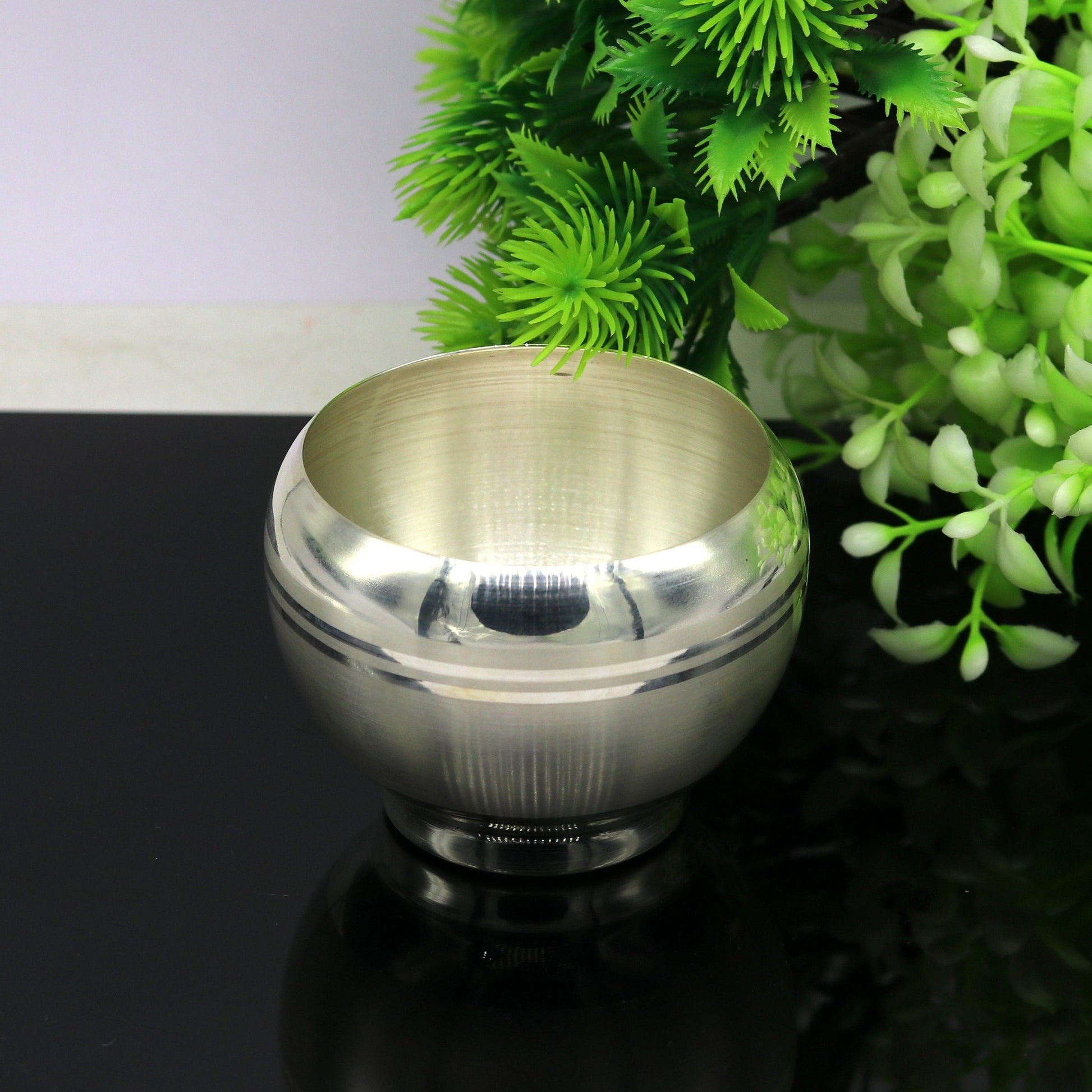 999 pure sterling silver handmade solid silver utensils bowl, puja silver vessel, silver has antibacterial properties, healthy family sv96 - TRIBAL ORNAMENTS