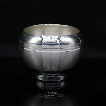 999 pure sterling silver handmade solid silver utensils bowl, puja silver vessel, silver has antibacterial properties, healthy family sv96 - TRIBAL ORNAMENTS