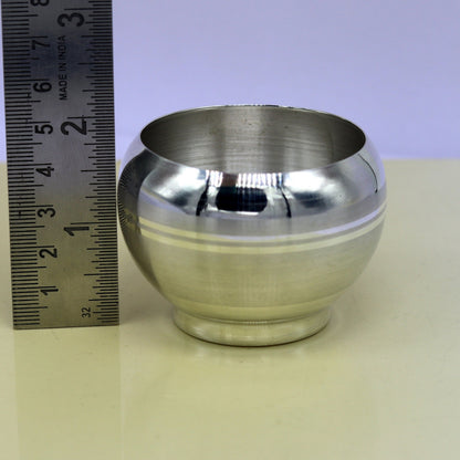 999 pure sterling silver handmade solid silver utensils bowl, puja silver vessel, silver has antibacterial properties, healthy family sv96 - TRIBAL ORNAMENTS