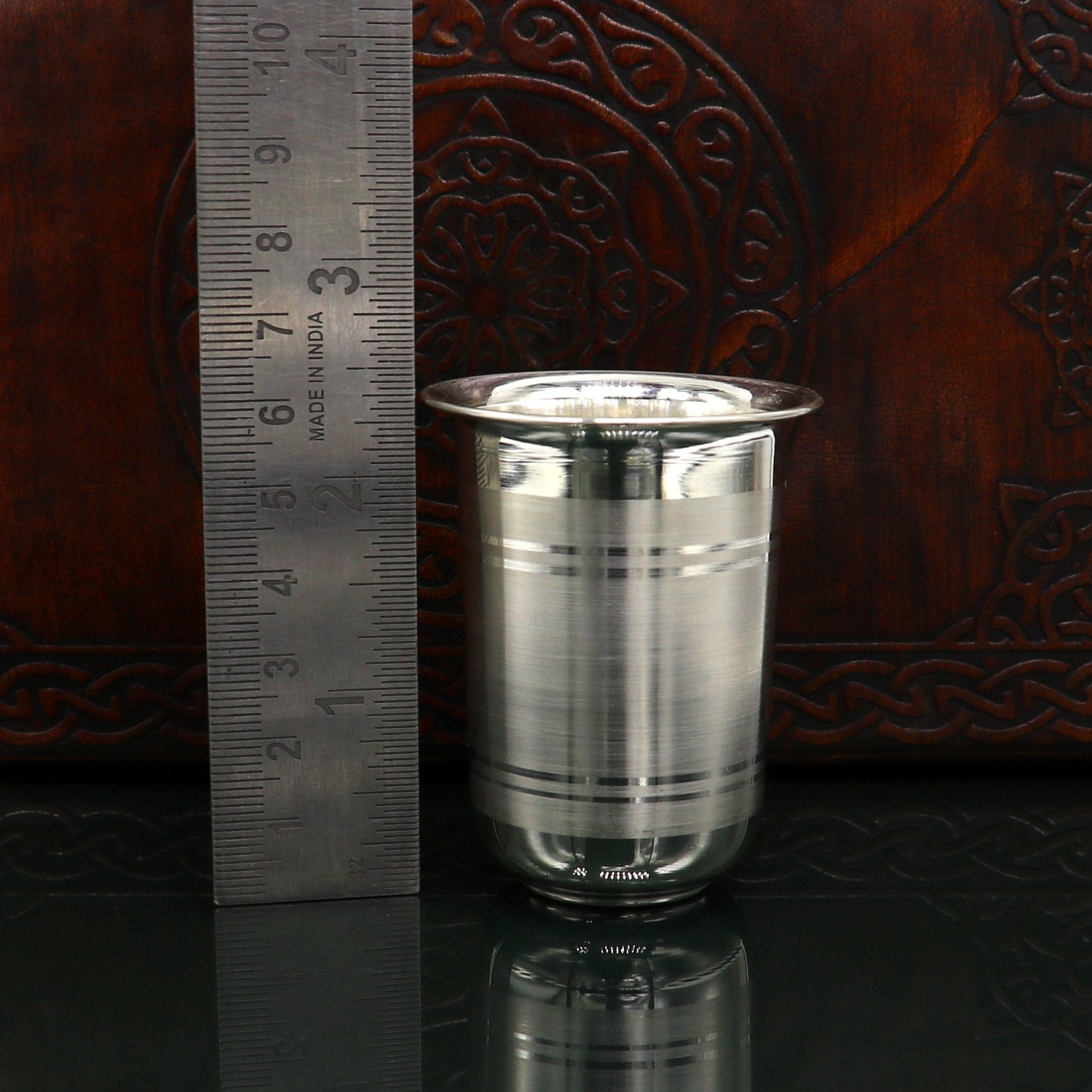 999 silver baby glass set, water/milk Glass tumbler, best gifting silver vodka glass, wine glass set, baby feeding utensils, best gift sv136 - TRIBAL ORNAMENTS