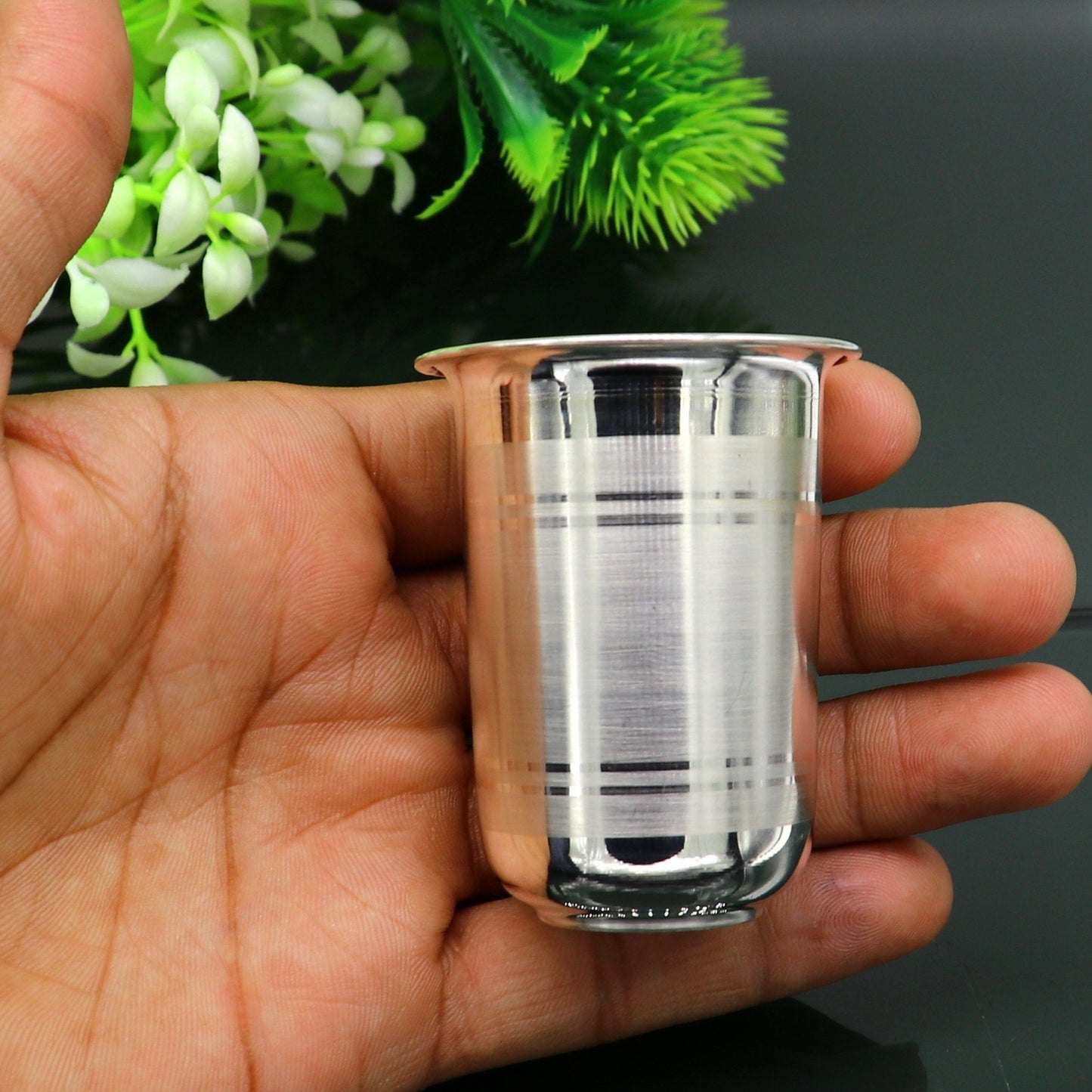 999 silver baby glass set, water/milk Glass tumbler, best gifting silver vodka glass, wine glass set, baby feeding utensils, best gift sv136 - TRIBAL ORNAMENTS