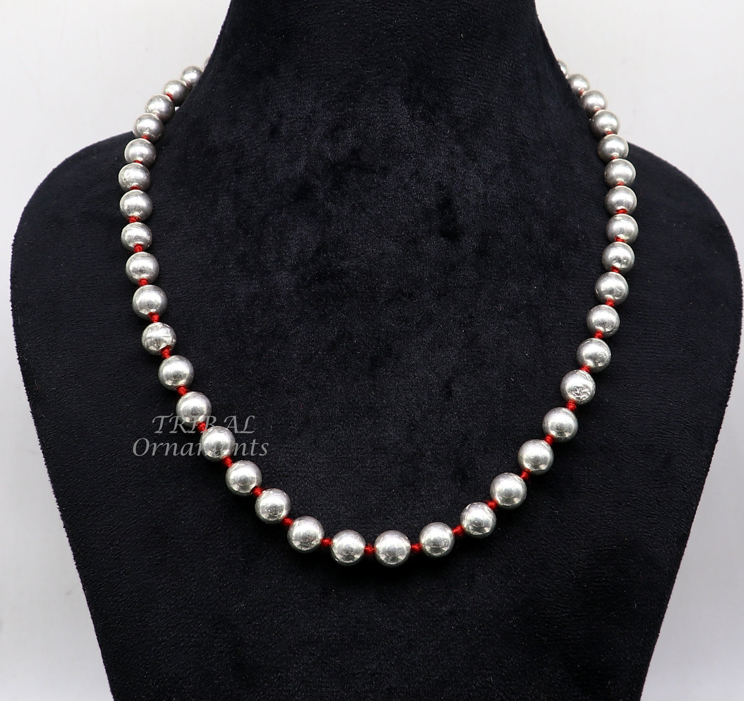 9mm 925 sterling silver customized stylish wax beaded necklace, unique cultural brides gifting beaded necklace tribal jewelry set560 - TRIBAL ORNAMENTS